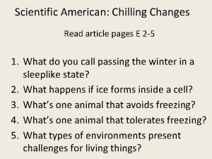 Scientific American Chilling Changes Read article pages E