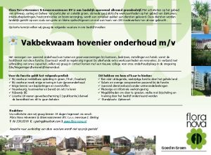 Flora Nova Hoveniers Groenvoorzieners BV is een landelijk