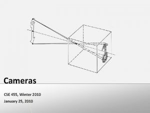 Cameras CSE 455 Winter 2010 January 25 2010