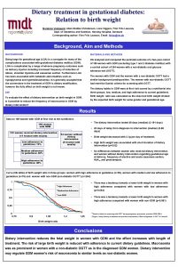 Dietary treatment in gestational diabetes Relation to birth