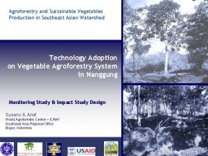 Agroforestry and Sustainable Vegetables Production in Southeast Asian