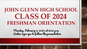 JOHN GLENN HIGH SCHOOL CLASS OF 2024 FRESHMAN