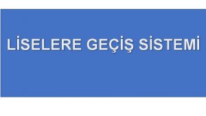 LSELERE GE SSTEM LSELERE YERLETRME NASIL YAPILACAK Your