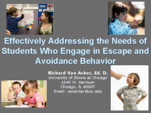 Effectively Addressing the Needs of Students Who Engage