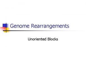 Genome Rearrangements Unoriented Blocks Quick Review n n