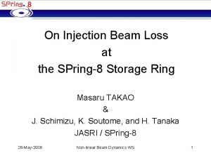 On Injection Beam Loss at the SPring8 Storage