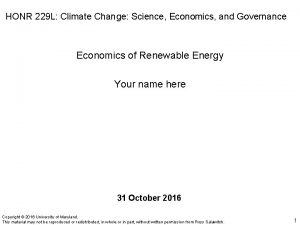 HONR 229 L Climate Change Science Economics and