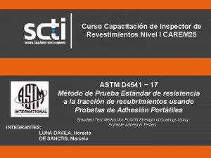 Curso Capacitacin de Inspector de Revestimientos Nivel I