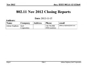 Nov 2012 doc IEEE 802 11 121226 r