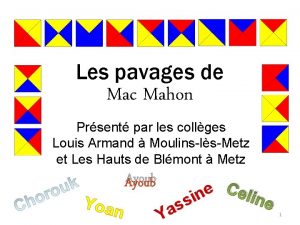 Les pavages de Mac Mahon Prsent par les