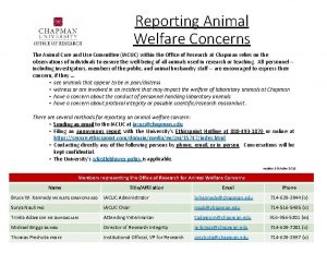 Reporting Animal Welfare Concerns The Animal Care and