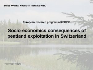 Swiss Federal Research Institute WSL European research programm