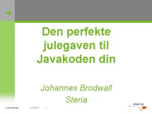 Den perfekte julegaven til Javakoden din Johannes Brodwall