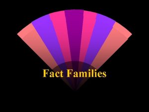 Fact Families Definitions w Addend Any number being