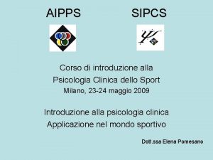 AIPPS SIPCS Corso di introduzione alla Psicologia Clinica