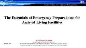 The Essentials of Emergency Preparedness for Assisted Living