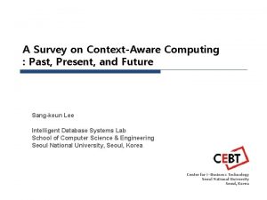 A Survey on ContextAware Computing Past Present and