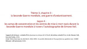 Thme 3 chapitre 3 la Seconde Guerre mondiale