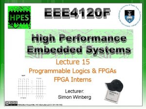 EEE 4120 F High Performance Embedded Systems Lecture