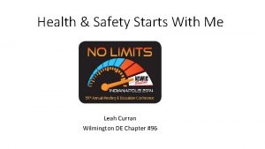 Health Safety Starts With Me Leah Curran Wilmington