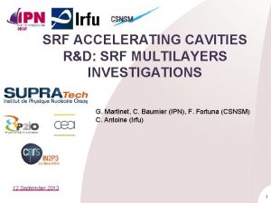 SRF ACCELERATING CAVITIES RD SRF MULTILAYERS INVESTIGATIONS G