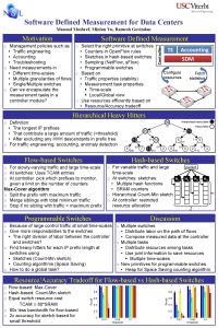 Software Defined Measurement for Data Centers Masoud Moshref