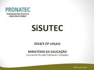 Si SUTEC 20142 3 edio MINISTRIO DA EDUCAO