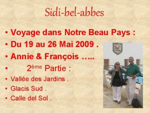 Sidibelabbes Voyage dans Notre Beau Pays Du 19