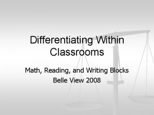 Differentiating Within Classrooms Math Reading and Writing Blocks