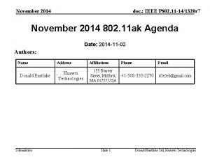 November 2014 doc IEEE P 802 11 141320