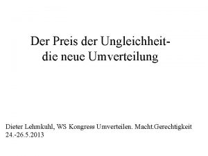 Der Preis der Ungleichheitdie neue Umverteilung Dieter Lehmkuhl