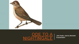 ODE TO A NIGHTINGALE John Keats read by