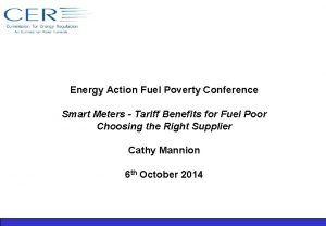 Energy Action Fuel Poverty Conference Smart Meters Tariff