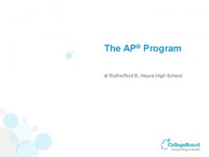 The AP Program at Rutherford B Hayes High