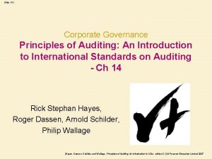 Slide 14 1 Corporate Governance Principles of Auditing