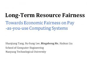 LongTerm Resource Fairness Towards Economic Fairness on Pay