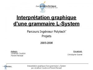 Interprtation graphique dune grammaire LSystem Parcours Ingnieur Polytech