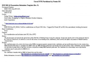 Use of FFR Partitions by Femto BS IEEE