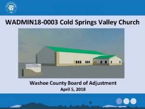 WADMIN 18 0003 Cold Springs Valley Church Washoe