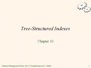 TreeStructured Indexes Chapter 10 Database Management Systems 3