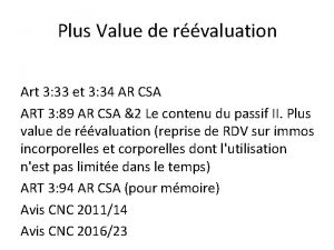 Plus Value de rvaluation Art 3 33 et