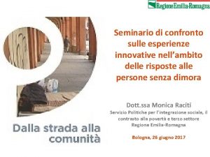 Seminario di confronto sulle esperienze innovative nellambito delle