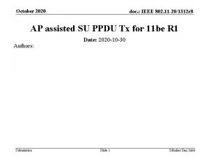 October 2020 doc IEEE 802 11 201312 r