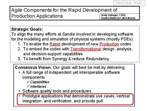 SAND 2008 7503 P Agile Components for the