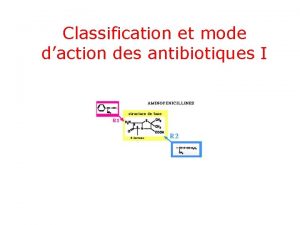 Classification et mode daction des antibiotiques I I