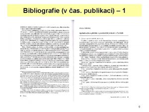 Bibliografie v as publikaci 1 8 Bibliografie v