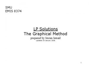 SMU EMIS 8374 LP Solutions The Graphical Method