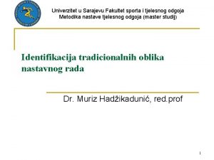 Univerzitet u Sarajevu Fakultet sporta i tjelesnog odgoja