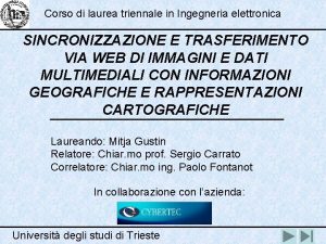 Corso di laurea triennale in Ingegneria elettronica SINCRONIZZAZIONE