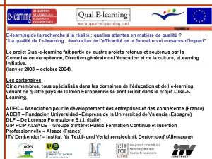 Elearning de la recherche la ralit quelles attentes